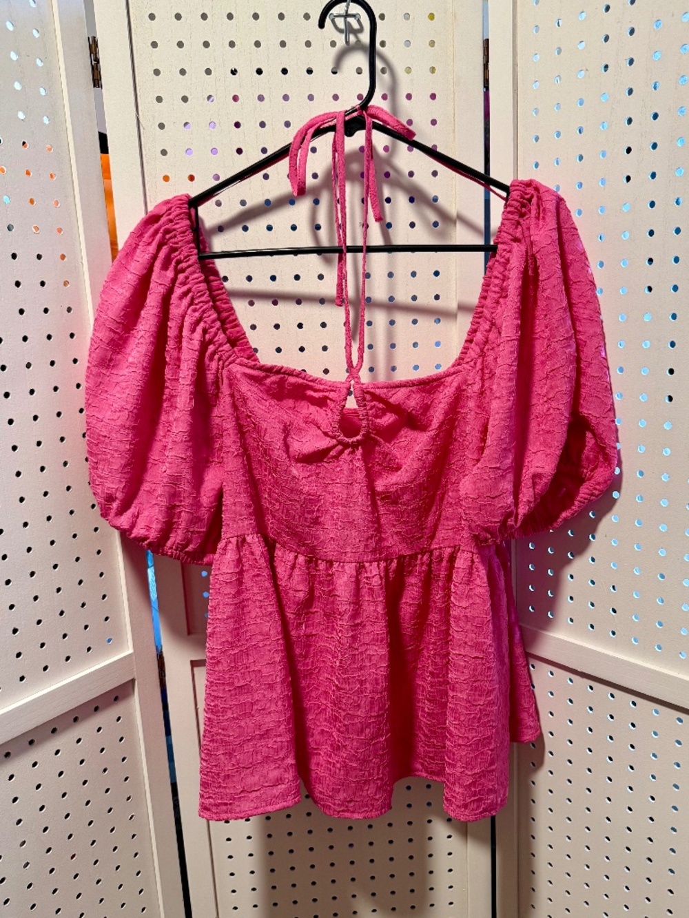 Future Collective x Gabriella Karefa-Johnson Pink Puff Sleeve Blouse Women's XL